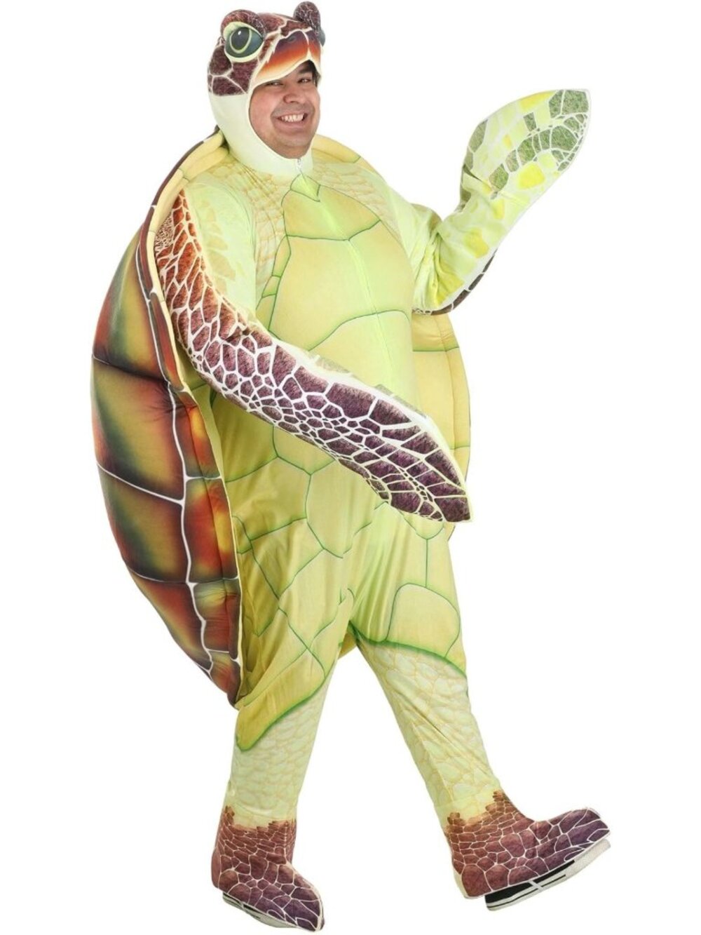 Plus Size Sea Turtle Halloween Costume | Ocean Animal Jumpsuit with Shell